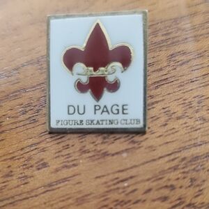 Figure Skating Club Pin - Red and Gold